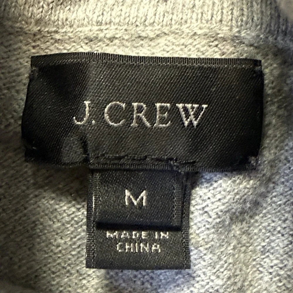 J Crew‎ Sweater Mens Size M Gray Cotton Cashmere Shawl Collar Neck Long Sleeve